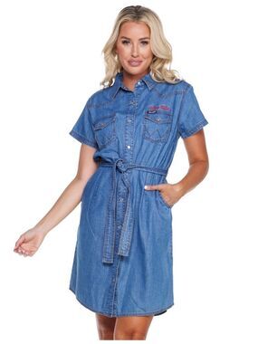 Arizona State WRANGLER SHORT SLEEVE DENIM DRESS size large